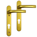 MILA Prolinea 92 Lever/Lever UPVC Furniture - 220mm Backplate - Gold