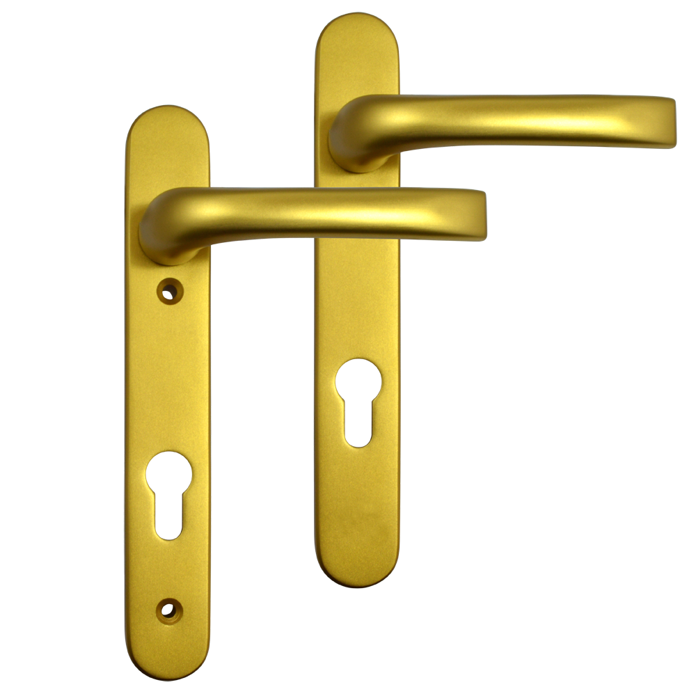 MILA Prolinea 92 Lever/Lever UPVC Furniture - 220mm Backplate - Gold