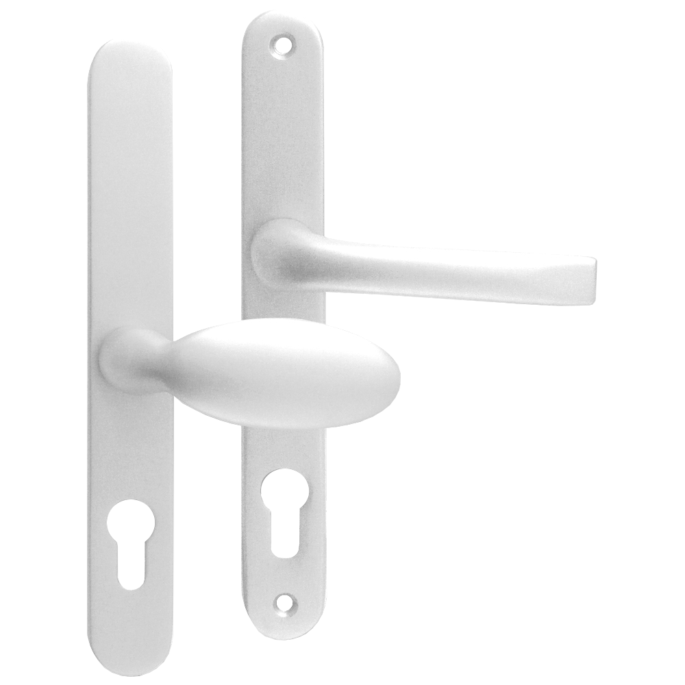 MILA Prolinea 92/62 Offset Lever/Pad UPVC Furniture - 240mm Backplate - White
