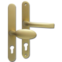 MILA Prolinea 92/62 Offset Lever/Pad UPVC Furniture - 240mm Backplate - Gold
