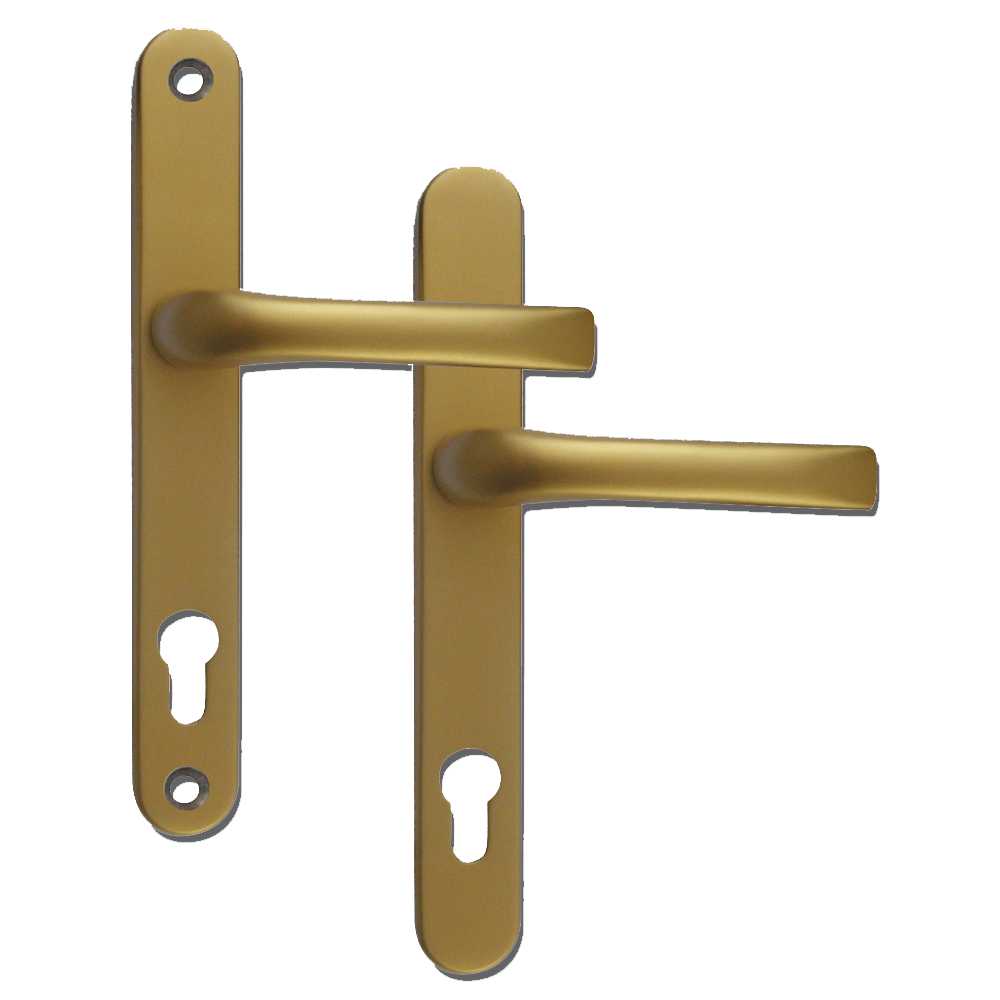 MILA Prolinea 92 Lever/Lever UPVC Furniture - 240mm Backplate - Gold