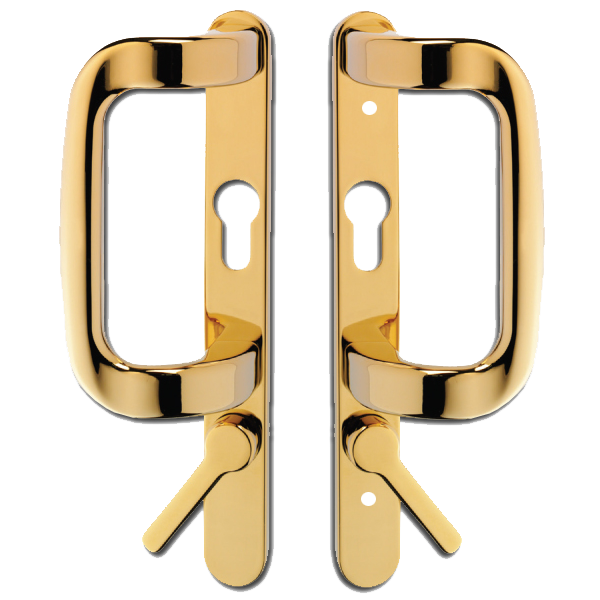YALE Sparta Patio Door Handle With Levers - Euro - Gold