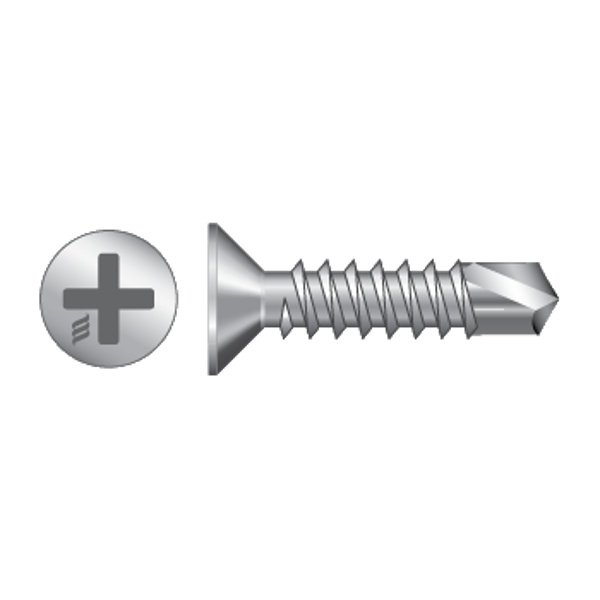 RAPIERSTAR Self Drill Screws For Reinforced UPVC - Countersunk - 3.9mm x 25mm - ZP (Qty 1000)