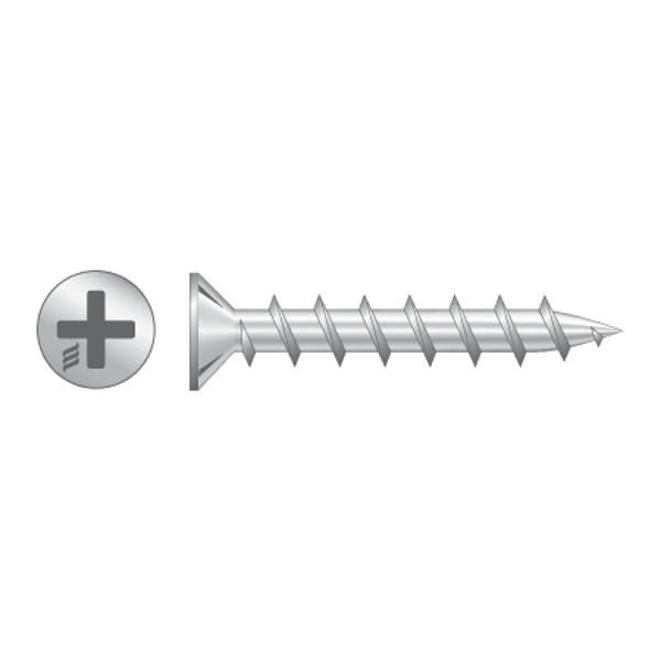 RAPIERSTAR Sharp Point Screws For Non-Reinforced UPVC - Countersunk - 4.8mm x 25mm - ZP (Qty 1000)