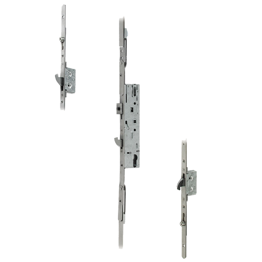 DOORMASTER Professional Lever Operated Latch & Hook - 2 Adjustable Hooks 2 Rollers (UPVC Door) - 45/92