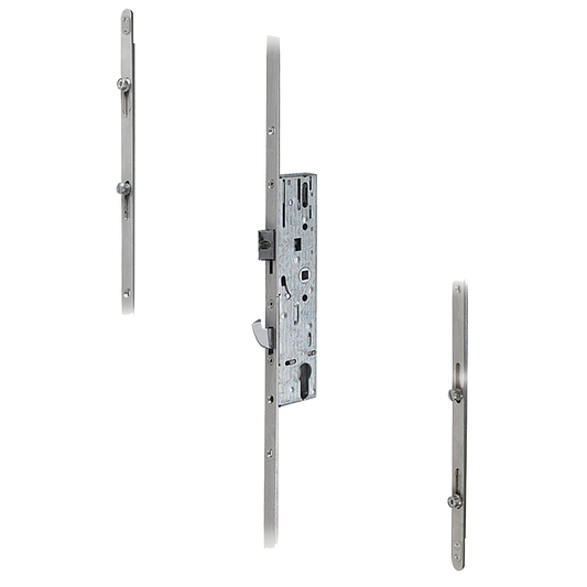 DOORMASTER Universal Lever Operated Latch & Hook - 2 Adjustable Rollers 2 Mushroom (UPVC Door) - 45/92