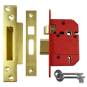 UNION J2200 StrongBOLT BS 5 Lever Sashlock - 64mm PB KD Visi