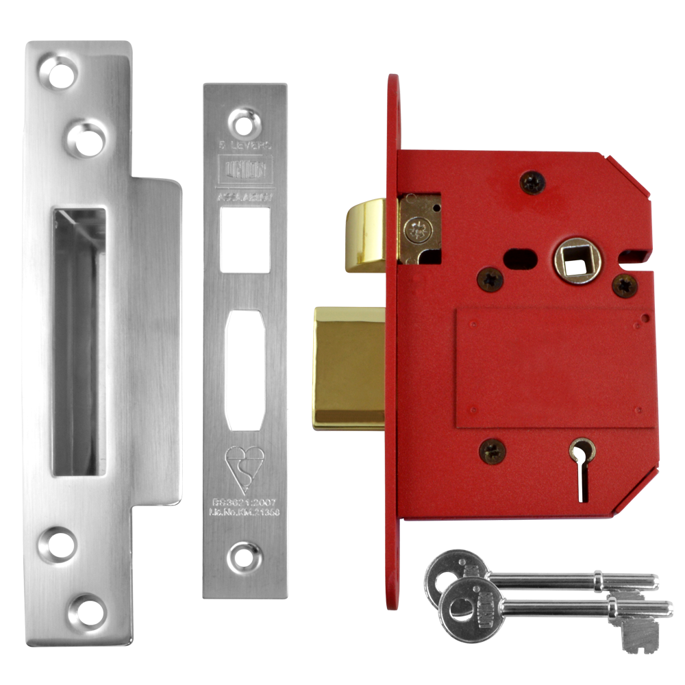 UNION J2200 StrongBOLT BS 5 Lever Sashlock - 75mm SC KD Visi