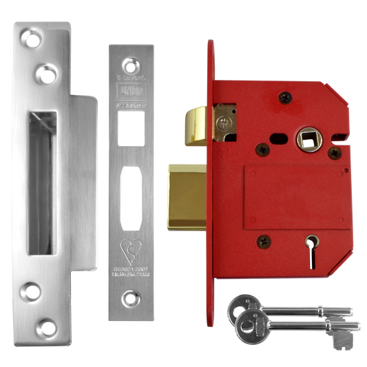 UNION J2200 StrongBOLT BS 5 Lever Sashlock - 75mm SC KD Visi