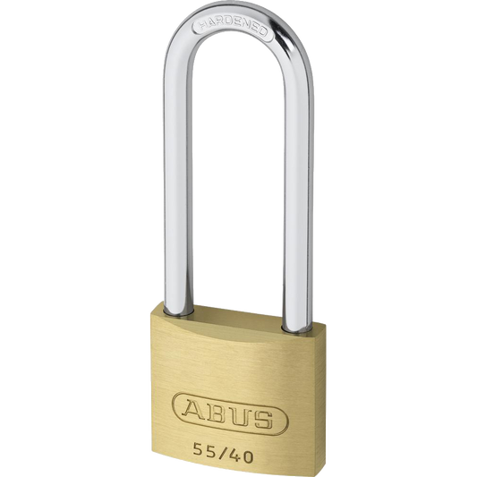 ABUS 55 Series Brass Long Shackle Padlock - 38mm KA (5402) 55/40HB63 Boxed