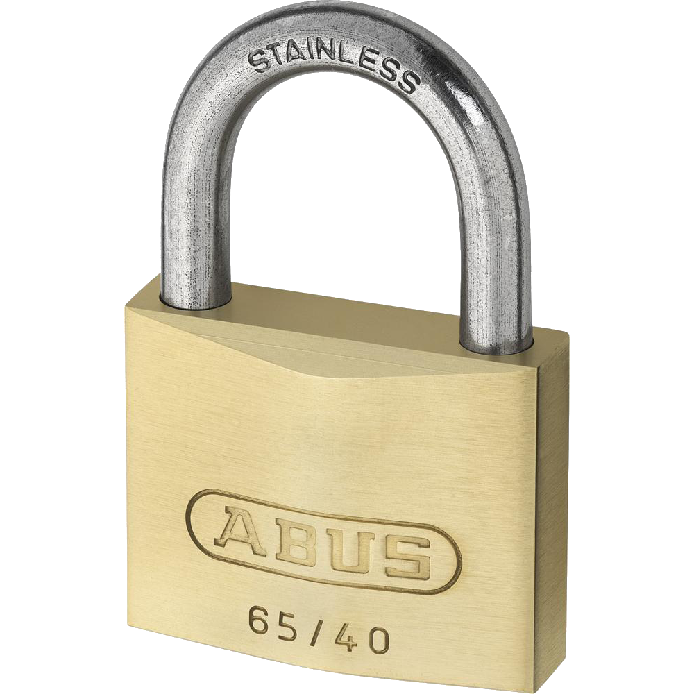 ABUS 65 Series Brass Open Stainless Steel Shackle Padlock - 40mm KD 65IB/40 Visi