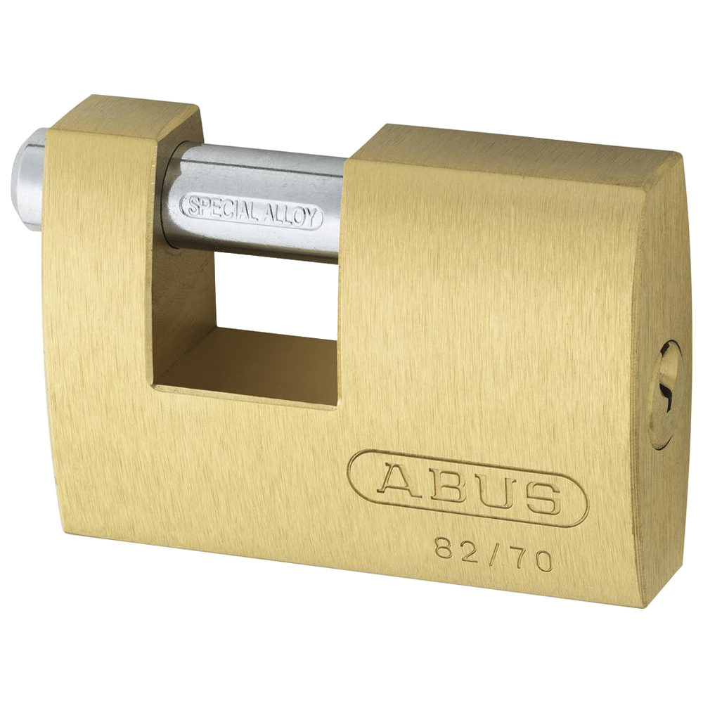 ABUS 82 Series Brass Sliding Shackle Shutter Padlock - 70mm KD 82/70 Visi