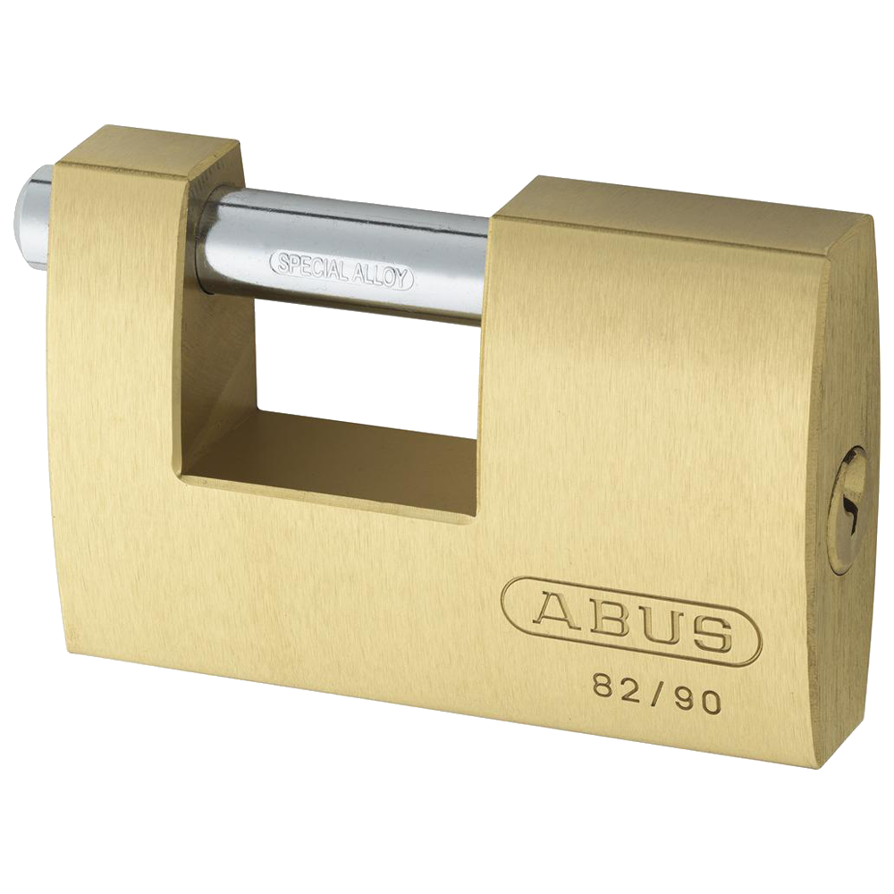 ABUS 82 Series Brass Sliding Shackle Shutter Padlock - 90mm KA (8523) 82/90 Boxed