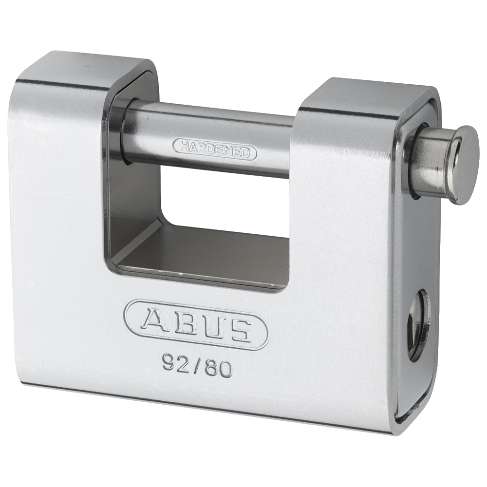 ABUS 92 Series Steel Clad Brass Sliding Shackle Shutter Padlock - 78mm KA (8522) 92/80 Boxed
