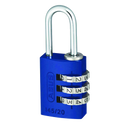 ABUS 145 Series Coloured Aluminium Combination Open Shackle Padlock - 20mm Assorted Colours 145/20 Visi
