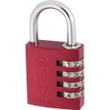 ABUS 145 Series Coloured Aluminium Combination Open Shackle Padlock - 40mm Assorted Colours 145/40 Visi