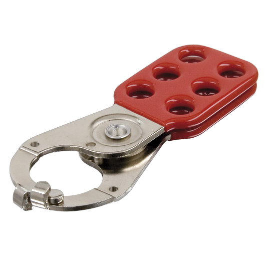 ABUS 800 Series Lock Off Hasp With Safety Clamp  - 1 Inch Red 801