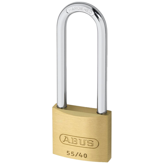 ABUS 55 Series Brass Long Shackle Padlock - 38mm KD 63mm Shackle 55/40HB63 Visi