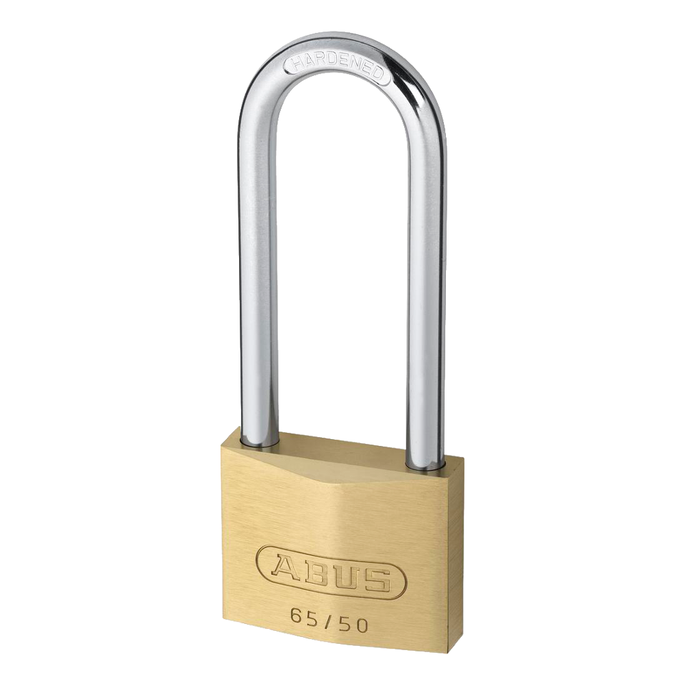 ABUS 65 Series Brass Long Shackle Padlock - 50mm KA (504) 80mm Shackle 65/50HB80 Boxed