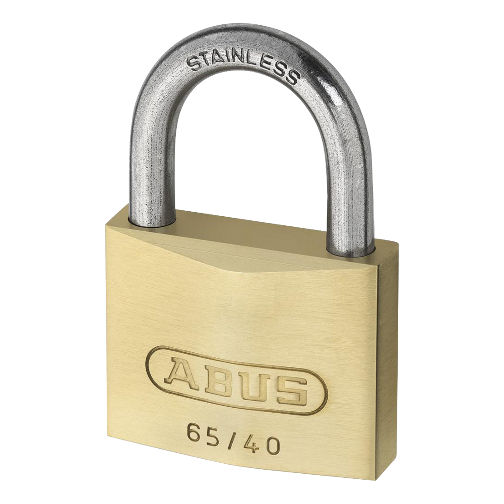 ABUS 65 Series Brass Open Stainless Steel Shackle Padlock - 50mm KA (6505) 65IB/50 Boxed