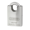 ABUS 90 Series Titalium Stainless Steel Re-Keyable Closed Shackle Padlock - 50mm KD 90RK/50 Boxed