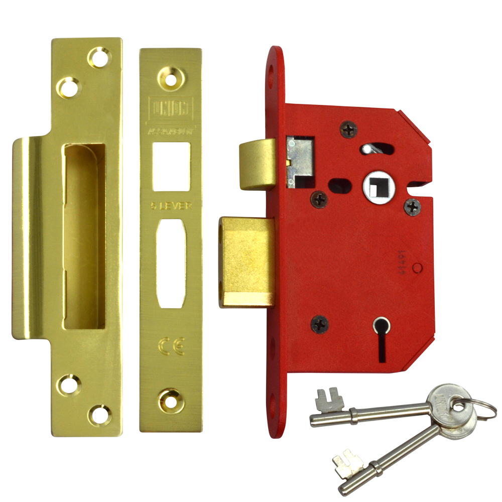 UNION J2205 StrongBOLT 5 Lever Sashlock - 64mm PB KD Boxed