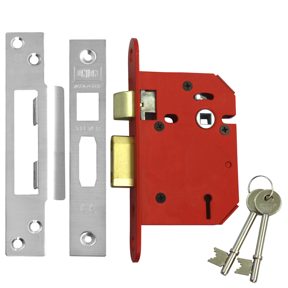 UNION J2203 StrongBOLT 3 Lever Sashlock - 75mm SS KD Boxed