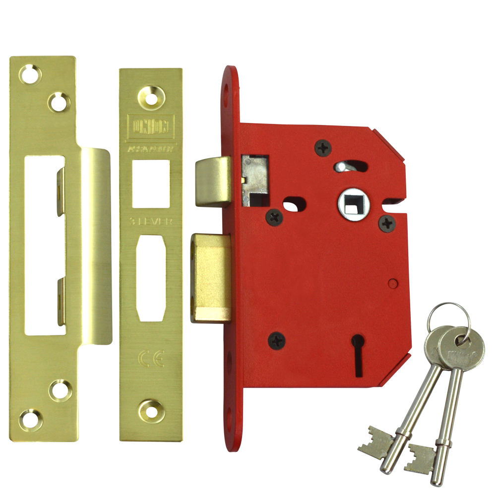 UNION J2203 StrongBOLT 3 Lever Sashlock - 75mm PB KD Visi