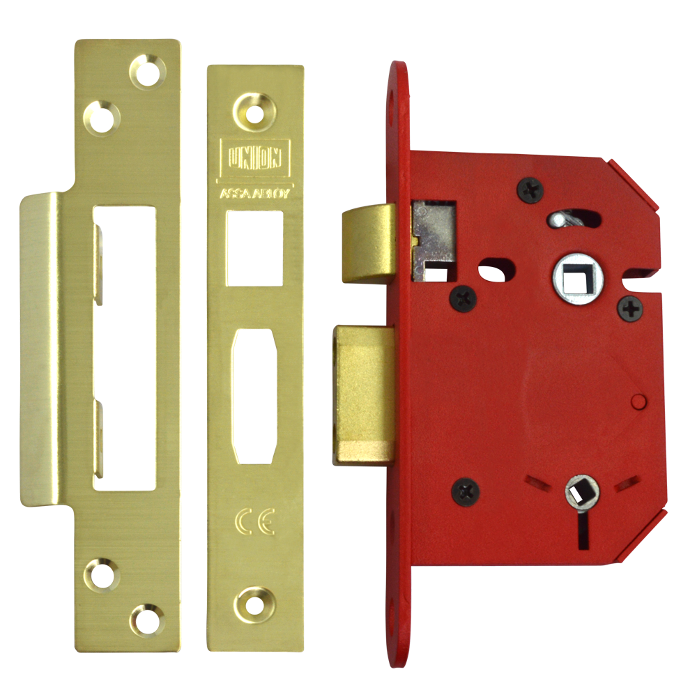 UNION J22WCS StrongBOLT Bathroom Lock - 75mm PB Visi