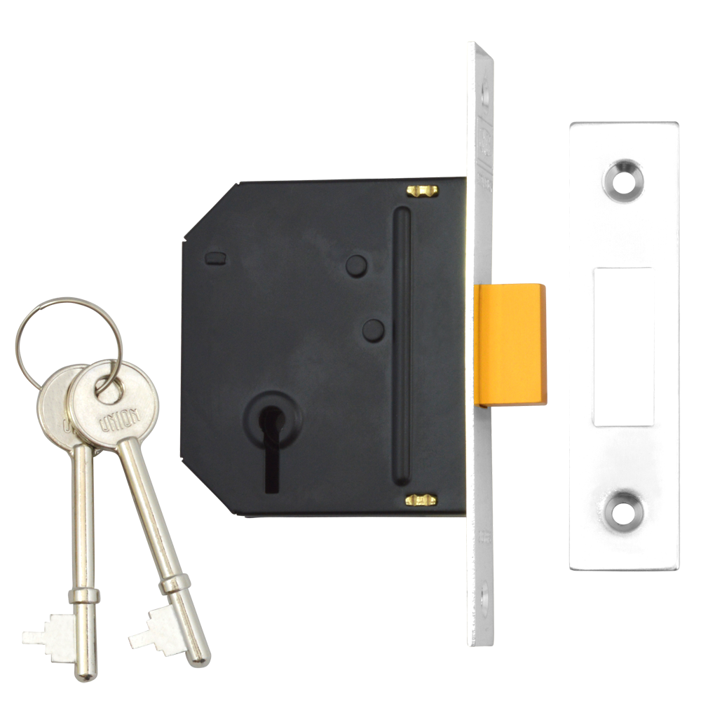 UNION J-ES-DL Essential 3 Lever Deadlock - 64mm CP KD Bagged