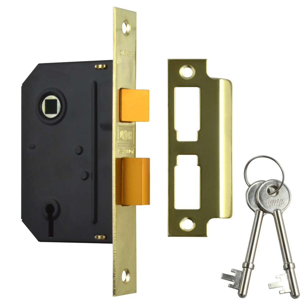 UNION J-ES-SL Essential 3 Lever Sashlock - 64mm PB KD Visi