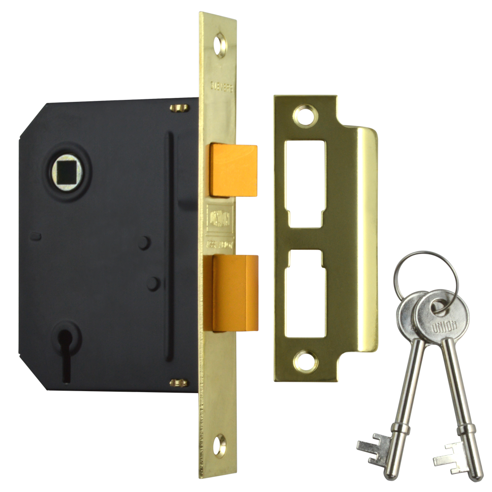 UNION J-ES-SL Essential 3 Lever Sashlock - 75mm PB KD Visi