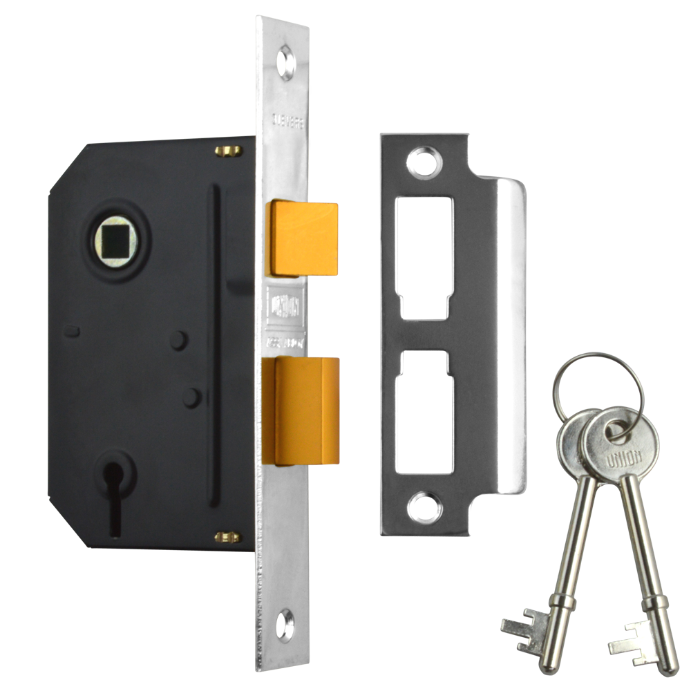 UNION J-ES-SL Essential 3 Lever Sashlock - 64mm CP KD Visi