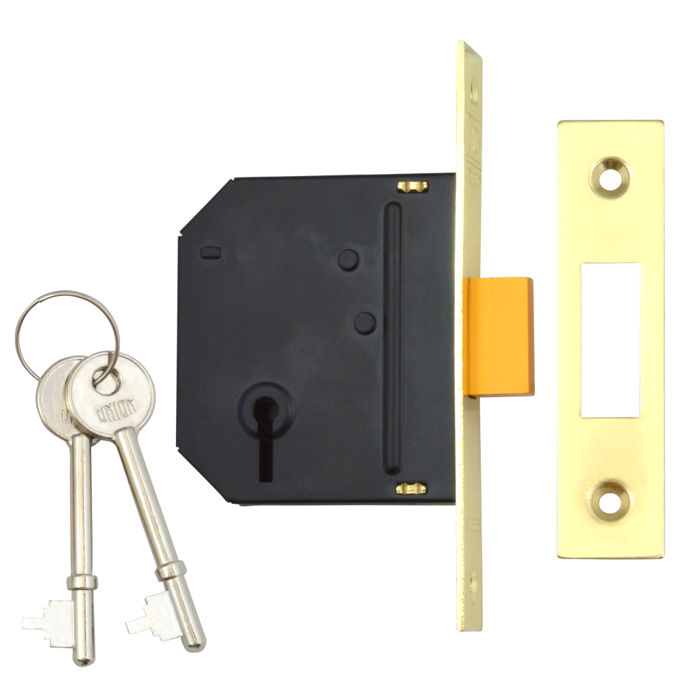 UNION J-ES-DL Essential 3 Lever Deadlock - 64mm PB KD Visi