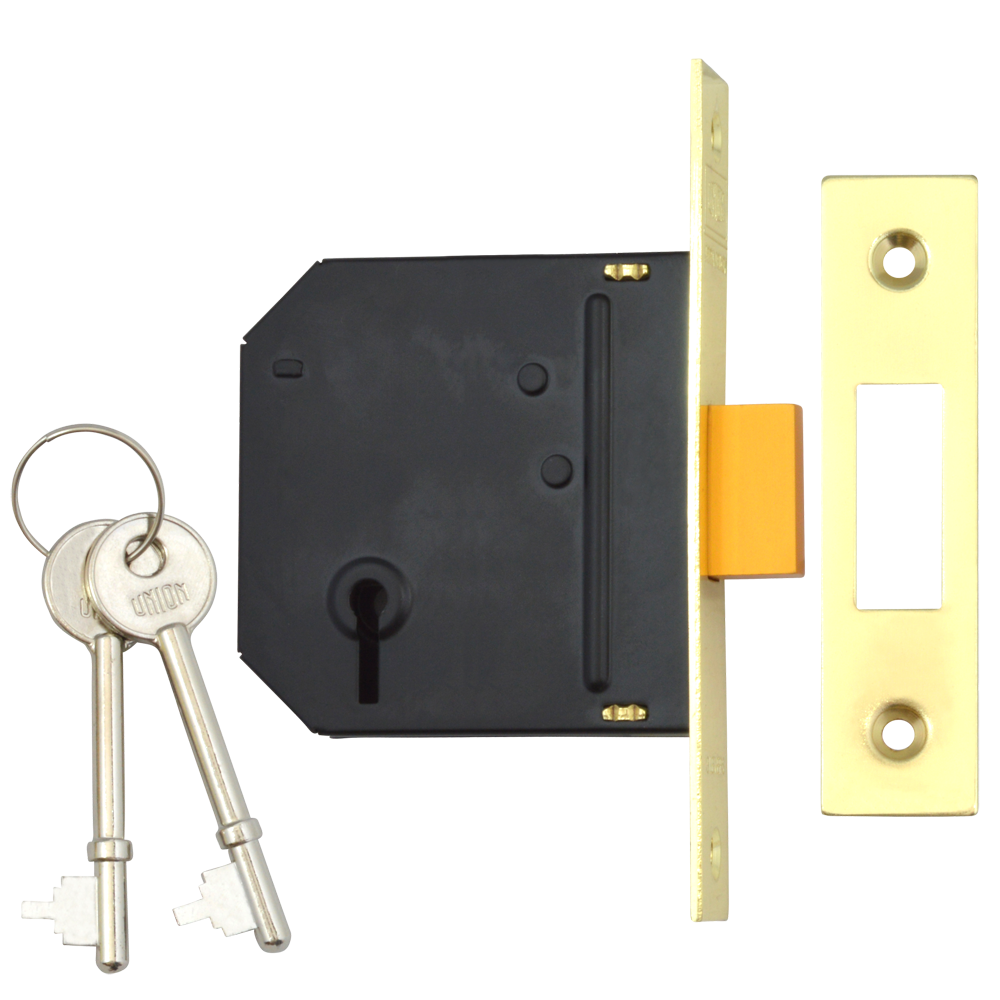 UNION J-ES-DL Essential 3 Lever Deadlock - 75mm PB KD Visi