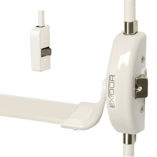 EXIDOR 523 3 Point Horizontal Pullman UPVC Door Panic Bolt - Bar - White