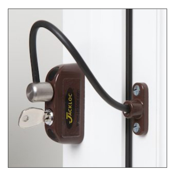 JACKLOC Pro-5 Lockable Cable Window Lock - Brown