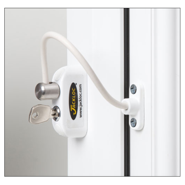 JACKLOC Pro-5 Lockable Cable Window Lock - White