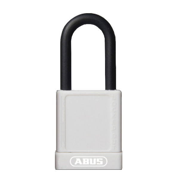 ABUS 74 Series Lock Out Tag Out Coloured Aluminium Padlock - White