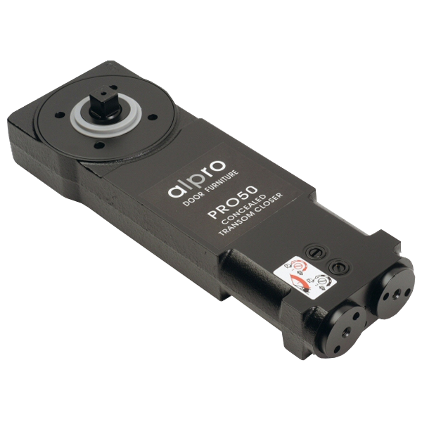 ALPRO PRO50 Medium Duty Transom Door Closer C/W Pivot & Arm (12mm Spindle) - End Load - No Hold Open