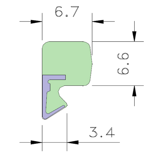 AQUAMAC 63 Draught Strip Seal - AQ63W White - 6m