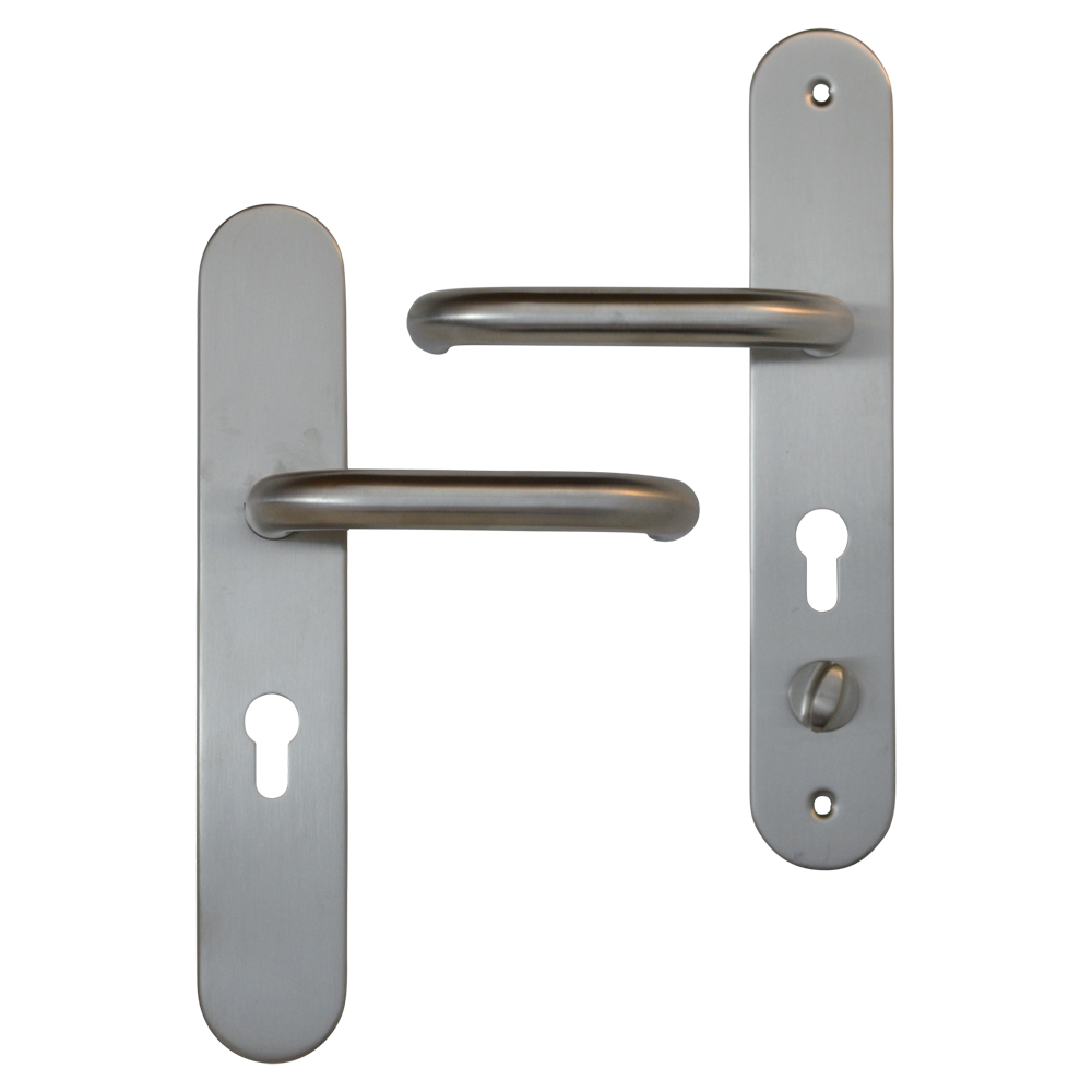 HOOPLY 918901 Stainless Steel Container Door Handle With Return To Door Lever - Silver - Right Hand