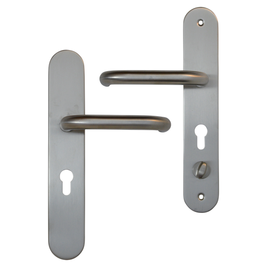 HOOPLY 918901 Stainless Steel Container Door Handle With Return To Door Lever - Silver - Right Hand