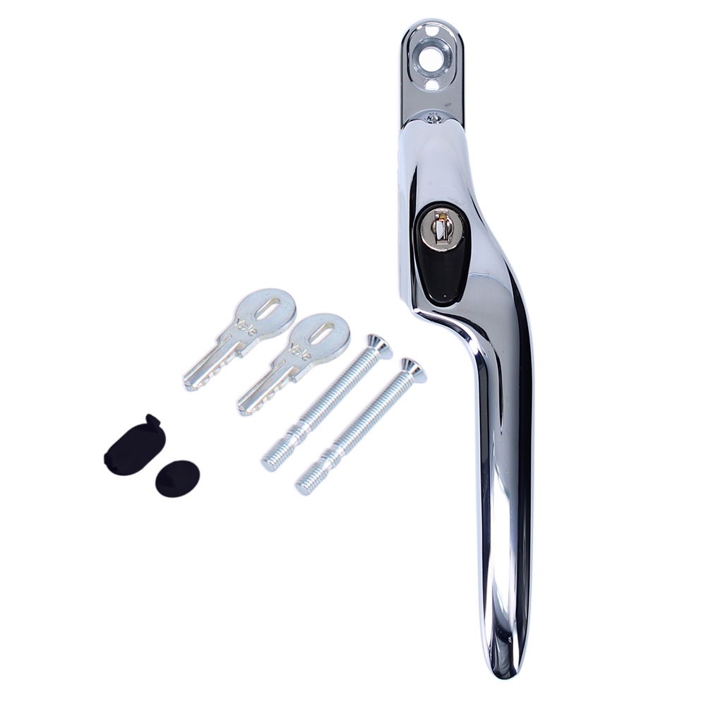 YALE YWHLCK40 Espag Offset Window Handle - RH - Polished Chrome