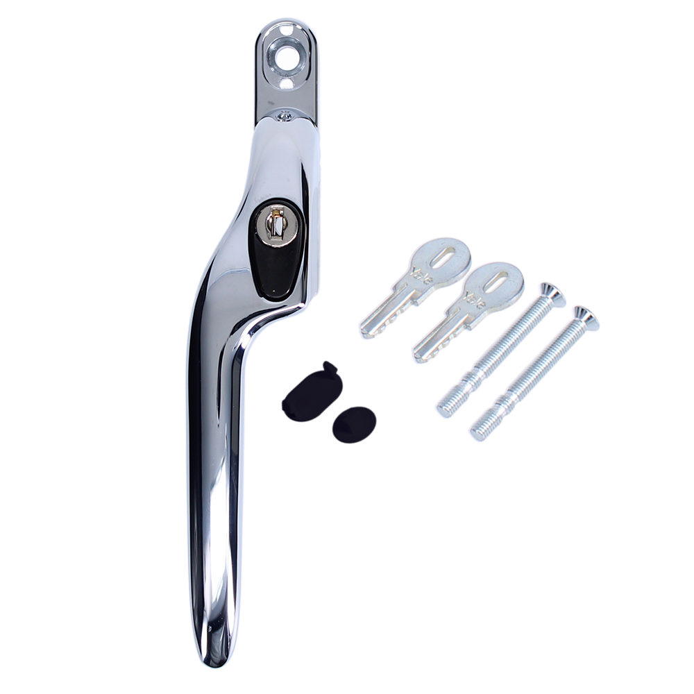 YALE YWHLCK40 Espag Offset Window Handle - LH - Polished Chrome