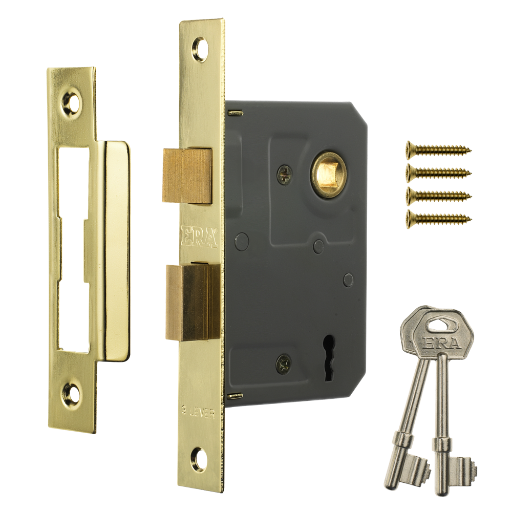 ERA 473 & 573 3 Lever Sashlock - 75mm Brass Carded