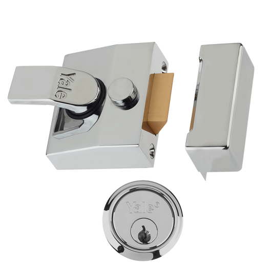 YALE 85 & 89 Deadlocking Nightlatch - 40mm Satin Chrome SC Cyl Visi