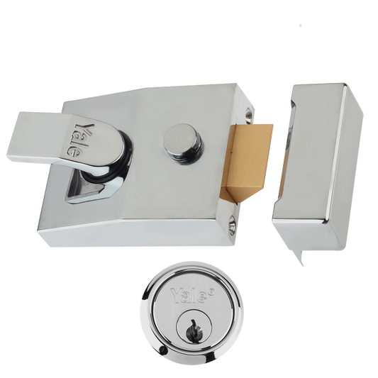YALE 85 & 89 Deadlocking Nightlatch - 60mm Satin Chrome SC Cyl Visi