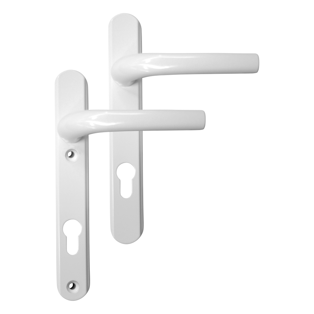 Greenteq Alpha 92 Lever/Lever UPVC Furniture - 220mm Backplate - White