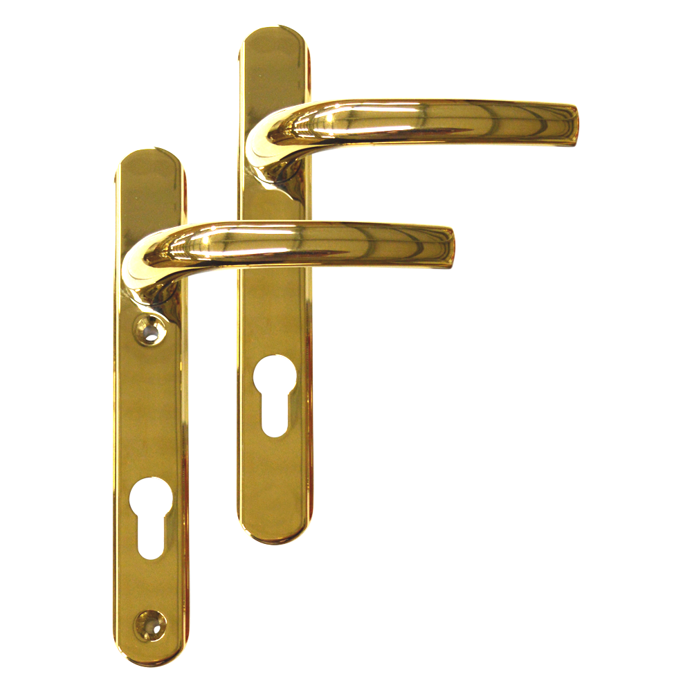 Greenteq Alpha 92 Lever/Lever UPVC Furniture - 220mm Backplate - Gold